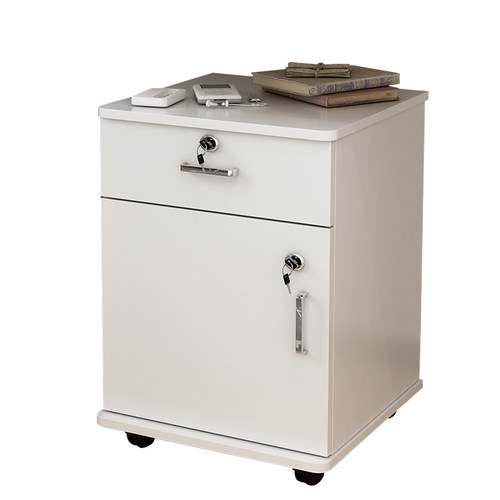 办公文件柜木质资料柜桌下移动矮柜带锁a4抽屉柜储物柜活动小柜子