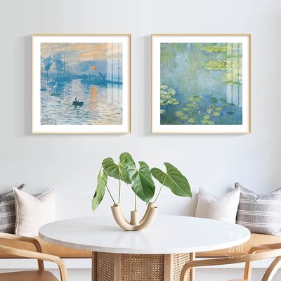杜比尼花园梵高莫奈彷油画方形风景田园风覆古高级卧室客厅摆挂画