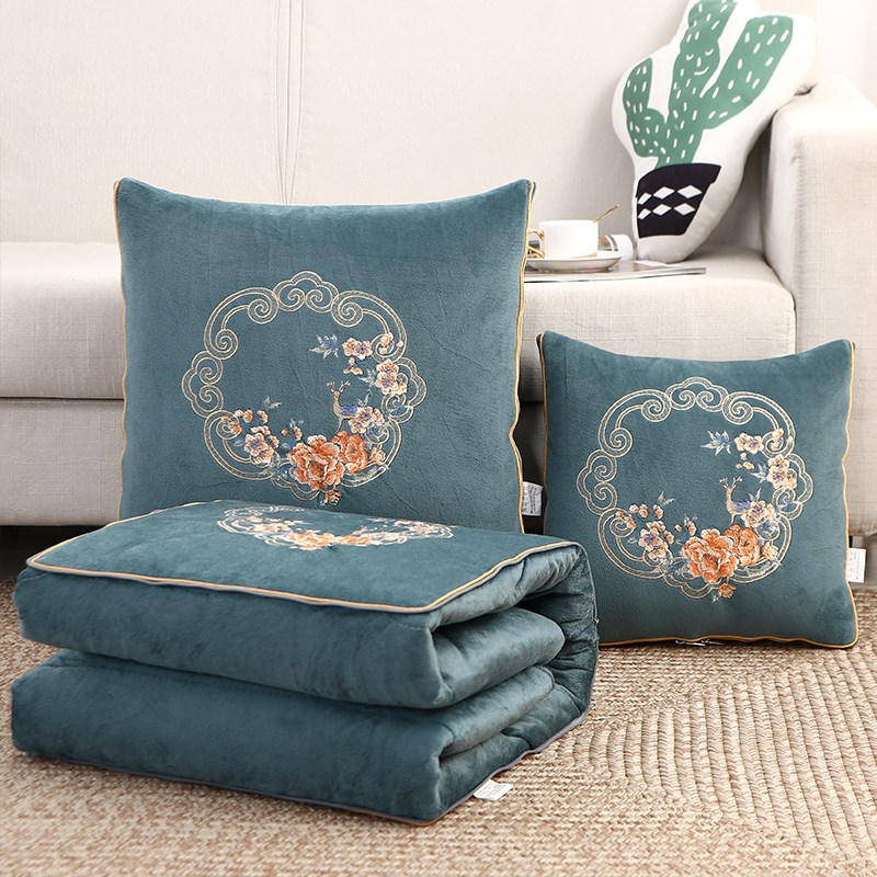 沙发抱枕被子两用车内枕头二合一办公室午睡毛毯子汽X车用车载靠