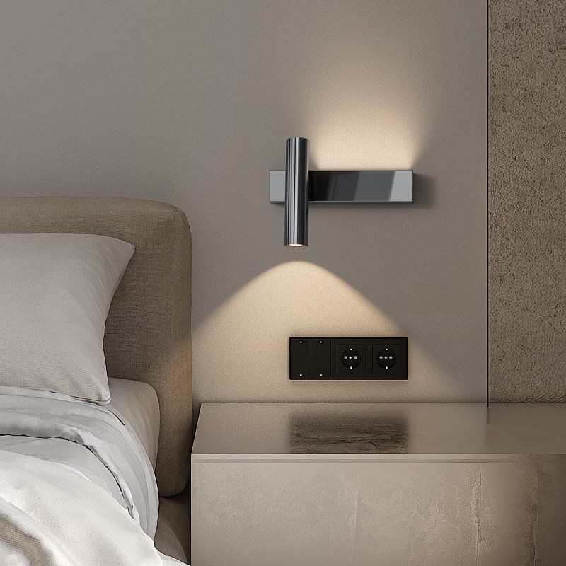 极简壁灯客厅背景墙带q开关可旋转射灯现代简约卧室床头书房阅读