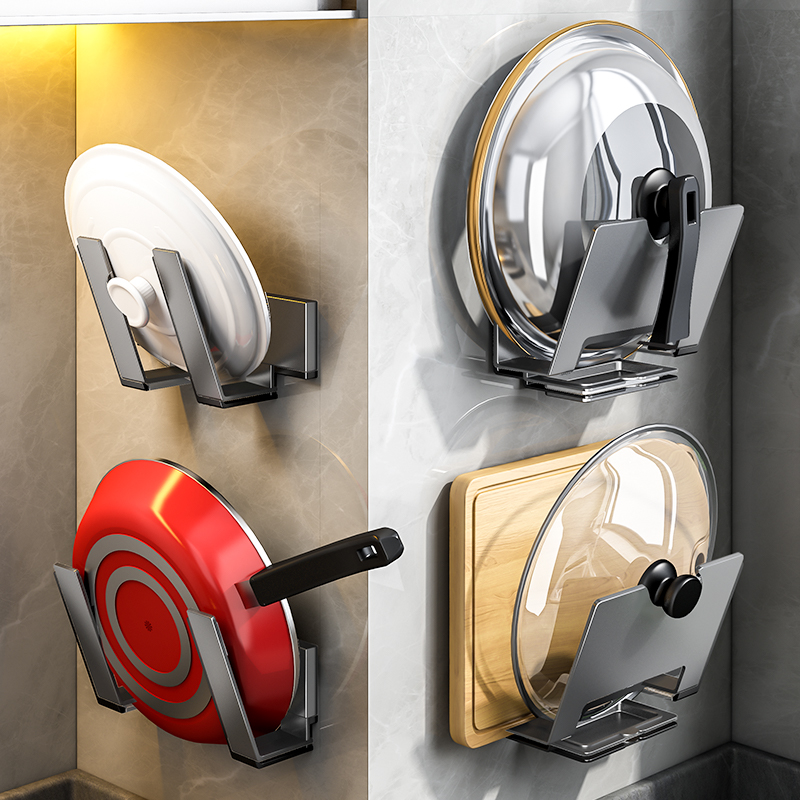 厨房菜板架置物架免打孔壁挂式锅盖架案板切菜板S放置架一体砧板