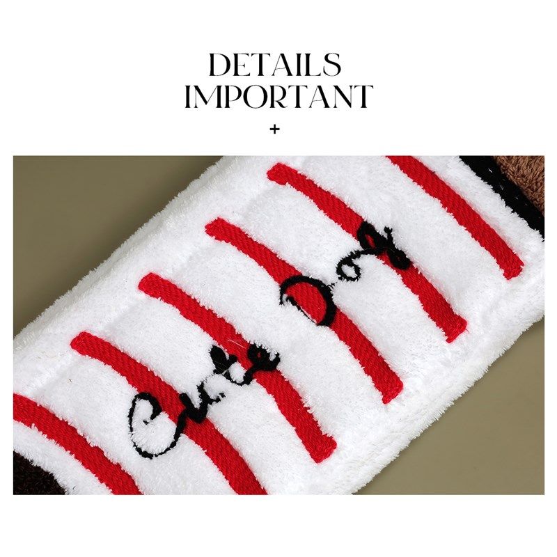 AMNN 可爱腊肠狗珊瑚绒擦手巾挂饰加厚吸水厨房卫生间家用手帕巾