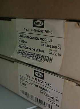HIMA 黑马SIS系统卡件 F8621A F3330 全新全新原装拍前请询价