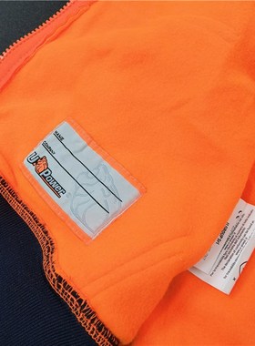 库存尾货户外高可视m可拆卸帽保暖拉链开衫工装卫衣外套Y326男