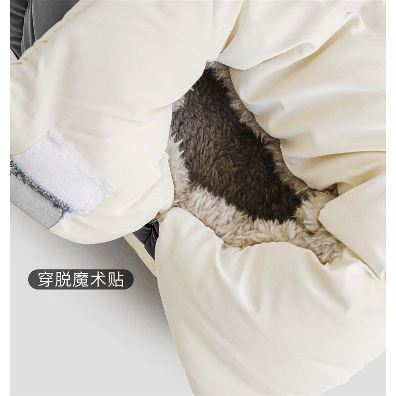 防水棉拖鞋男款包跟居家加绒加厚保暖防滑棉拖鞋雪地靴冬季男外穿