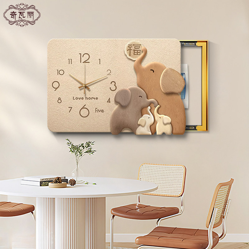 福象电表箱装饰画轻奢高级感2024新款免打孔电闸弱空开配电遮挡画