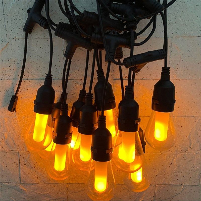 新款太阳能S14火焰灯串装饰火焰灯火把灯太阳能灯户外彩灯氛围灯