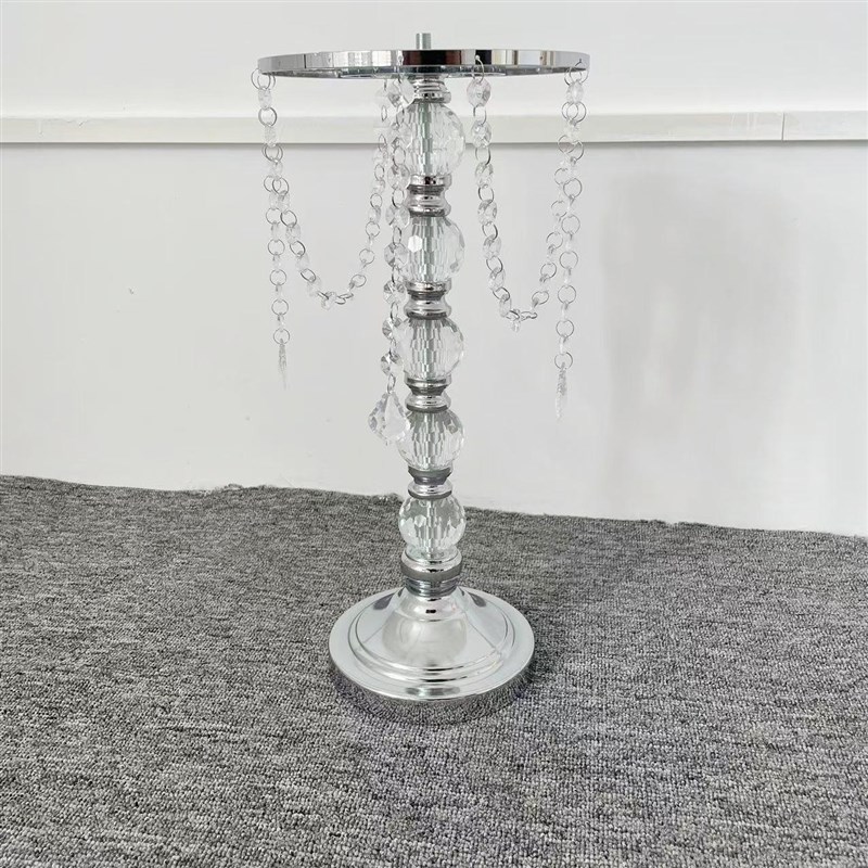 婚礼堂宴会厅欧式水晶珠帘桌x花架子家居花瓶婚礼现场布置电镀路