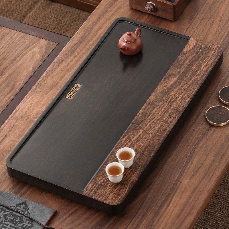茶盘家用茶室排水新款胡桃色仿实木年轻现代客厅茶具托盘简约茶台,餐饮具,茶盘,淘宝优惠券,粉丝福利购,淘宝优惠卷