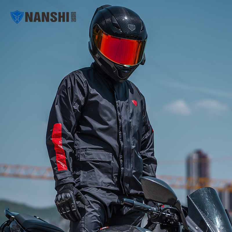 骑行雨衣雨裤套装机车摩托车分体式防暴雨L雨服男士防水骑士装备