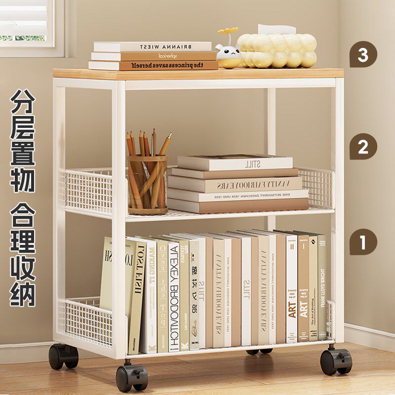 书桌旁架子简易书架落地置物架多层书本收纳架卧室靠墙办公室货架