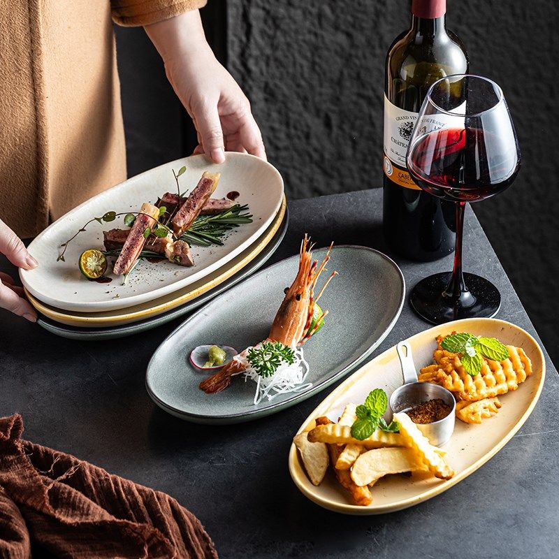 釉下彩陶瓷鱼盘家用2025新款蒸鱼盘子高级感椭圆形盘大号多宝鱼盘,餐饮具,盘,淘宝优惠券,粉丝福利购,淘宝优惠卷