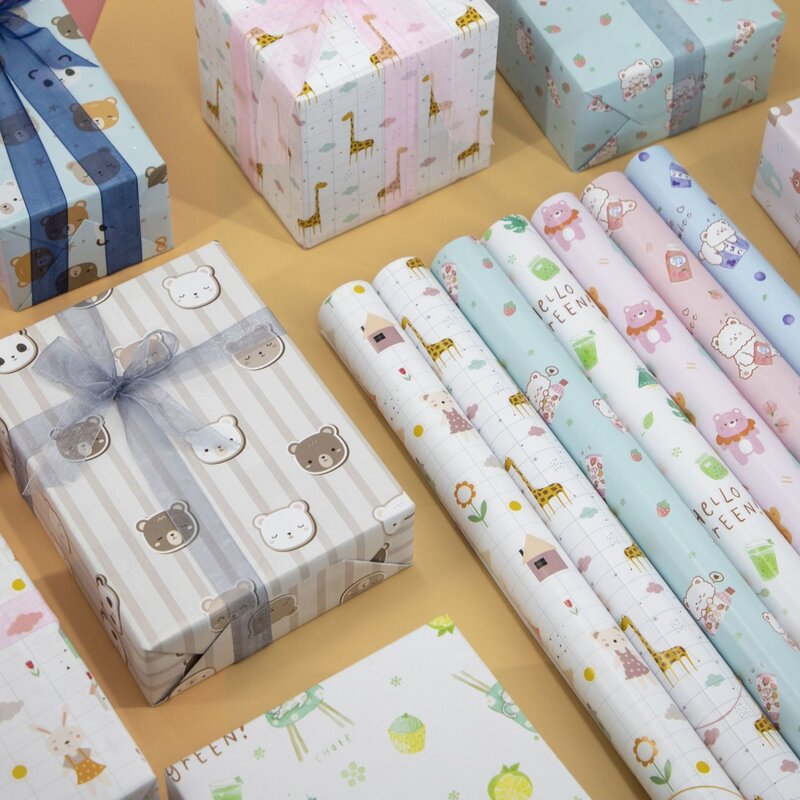 儿童节卡通清新节日礼品礼盒彩纸学生手工包书皮创意包装纸