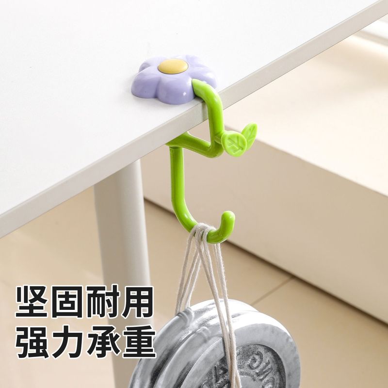课桌书桌边花朵书包挂钩桌面可调节挂背包卡扣钩学生宿舍神器