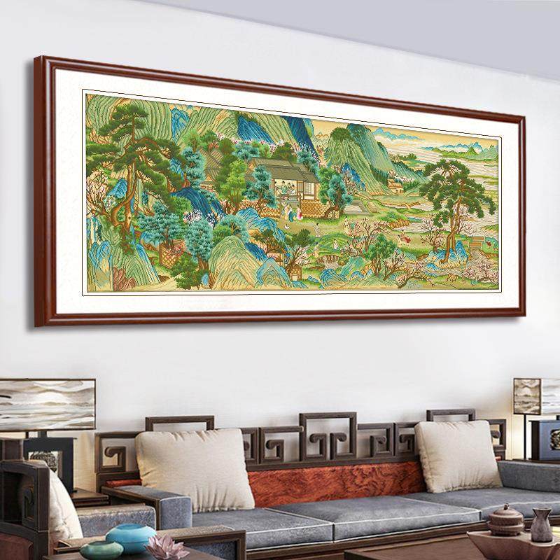 A6L十字绣2023新款线绣客厅名画手工绣大气山水风景桃源图,居家布艺,钻石绣,淘宝优惠券,粉丝福利购,淘宝优惠卷
