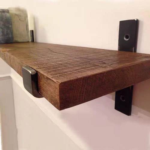 墙上置物架一字隔板墙壁书架实木搁板墙面壁挂置物架中式收纳铁艺