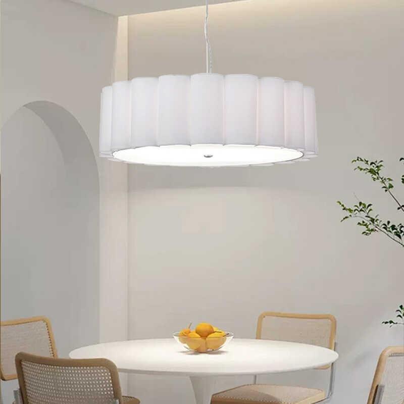 北欧奶油风卧室餐厅吊灯法式客厅书房衣帽间服装店设计师款布艺灯