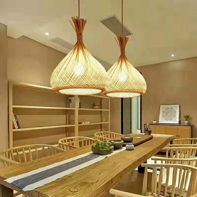 东南亚个性民宿饭店竹编灯餐厅吊灯艺术编织仿古乡村竹艺吊灯