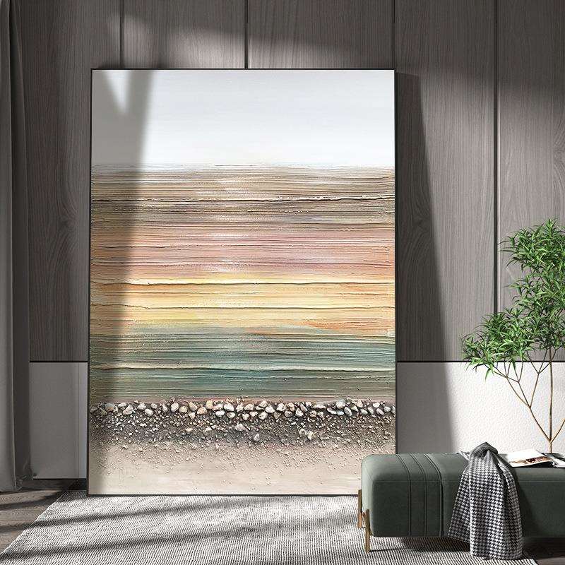 手绘油画客厅《遗落之海》玄关装饰画餐厅挂画手工抽象画简约现代
