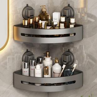 卫生间置物架浴室吸盘三角架免打孔壁挂厕所洗手台墙上收纳架