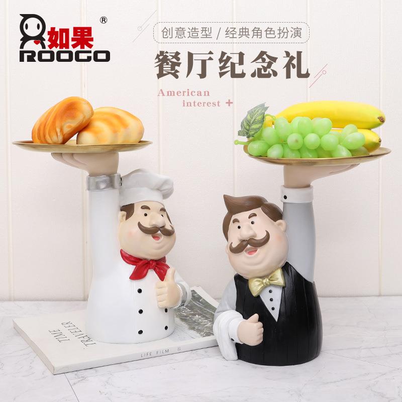如果美式玄关钥匙收纳摆件托盘创意客厅餐厅水果置物架家居装饰品