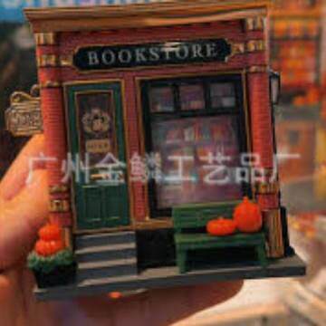 跨境新品Micro Night Light Bookstore微型夜灯书店氛围摆件