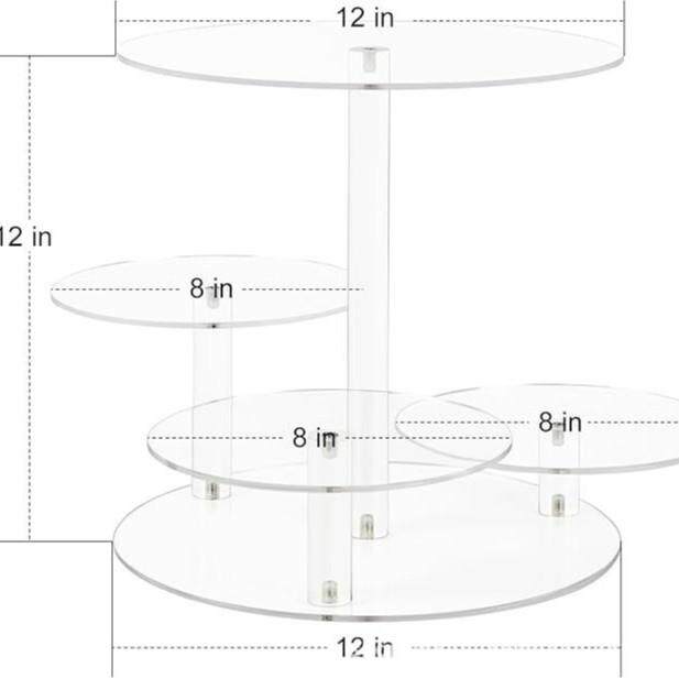 亚克力纸杯蛋糕架分层蛋糕架4层圆形甜点桌展示架纸杯蛋糕展示架