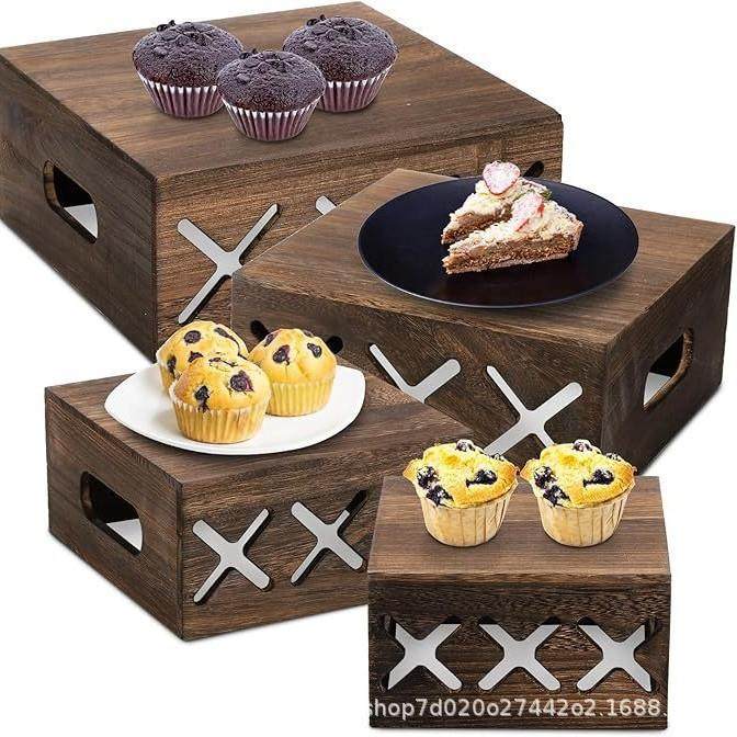 木质蛋糕展示盒复古实木长方形收纳筐美式乡村派对甜品展示台,鲜花速递/花卉仿真/绿植园艺,割草机/草坪机,淘宝优惠券,粉丝福利购,淘宝优惠卷