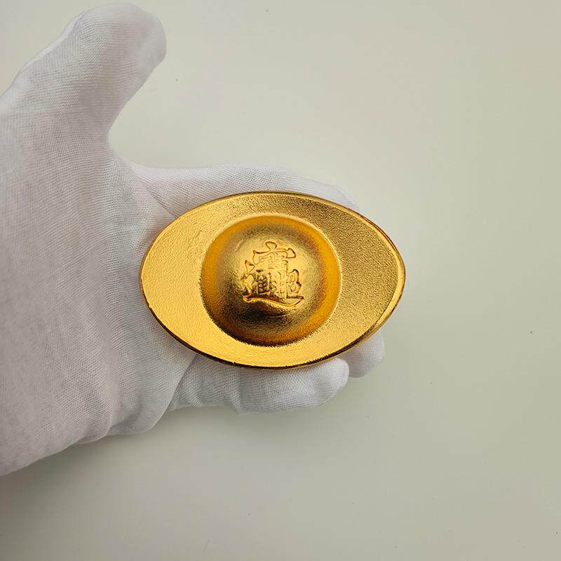 仿真实心锌合金元宝银元宝送礼工艺品家居摆件场景布置道具装饰品