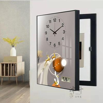 万年历竖版电表箱装饰画遮挡电源开关电闸盒子钟表餐厅免打孔挂画