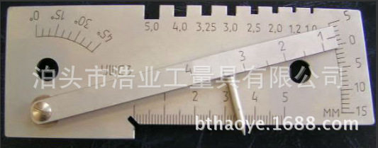 对接焊缝规 咬边深度0-5 多功能焊缝检测尺45度 棒焊接规测量工具
