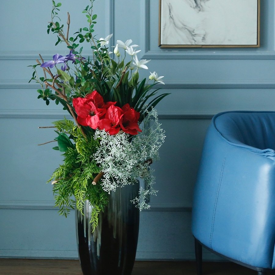 新中式花假花客厅落地花艺摆件酒店大型陶瓷瓶花摆设插花装饰,电子元器件市场,电线扎带/束线带,淘宝优惠券,粉丝福利购,淘宝优惠卷