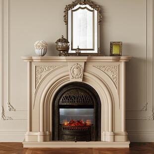 法式复古实木壁炉架/玄关柜小户型客厅仿真火/壁炉柜装饰柜餐边柜