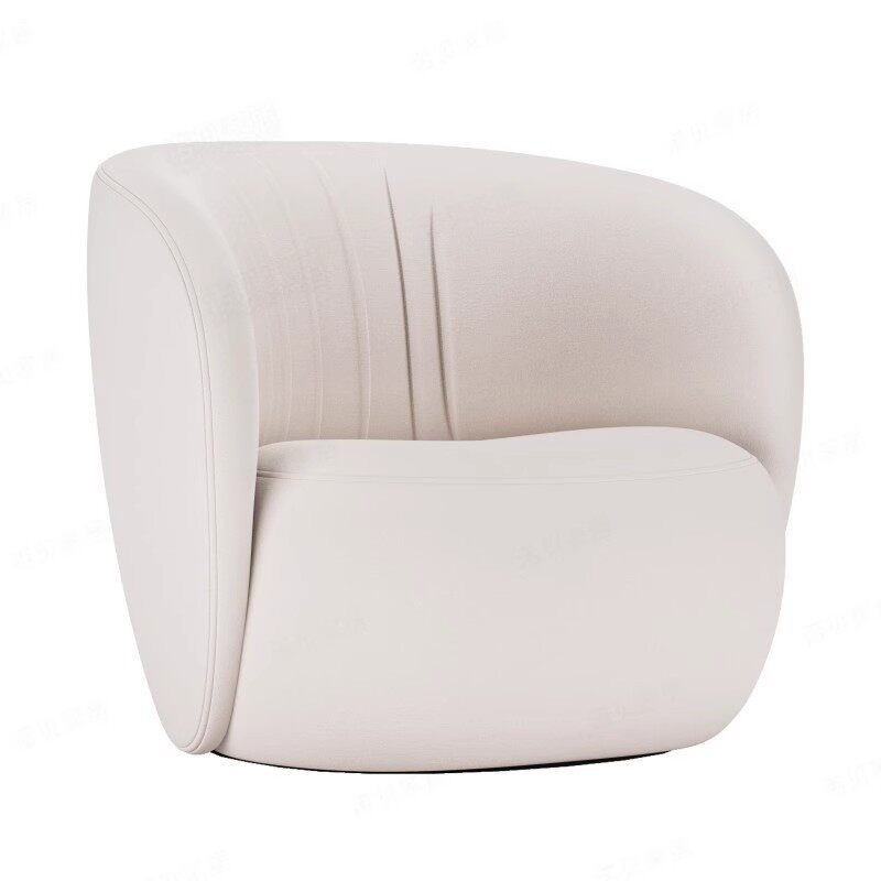 意式轻奢布艺单人沙发椅北欧客厅简约现代卧室阳台懒人老虎休闲椅