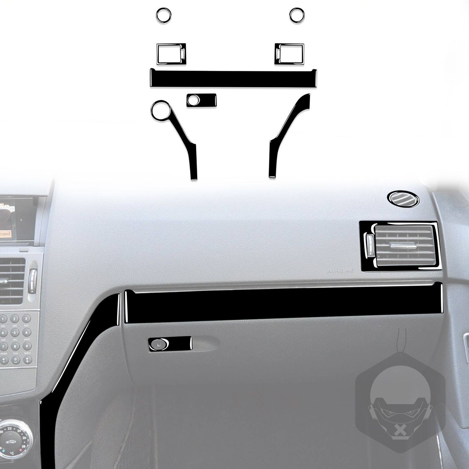 适用于奔驰W204老C级07-13款副驾驶仪表出风口钢琴黑汽车内饰改装