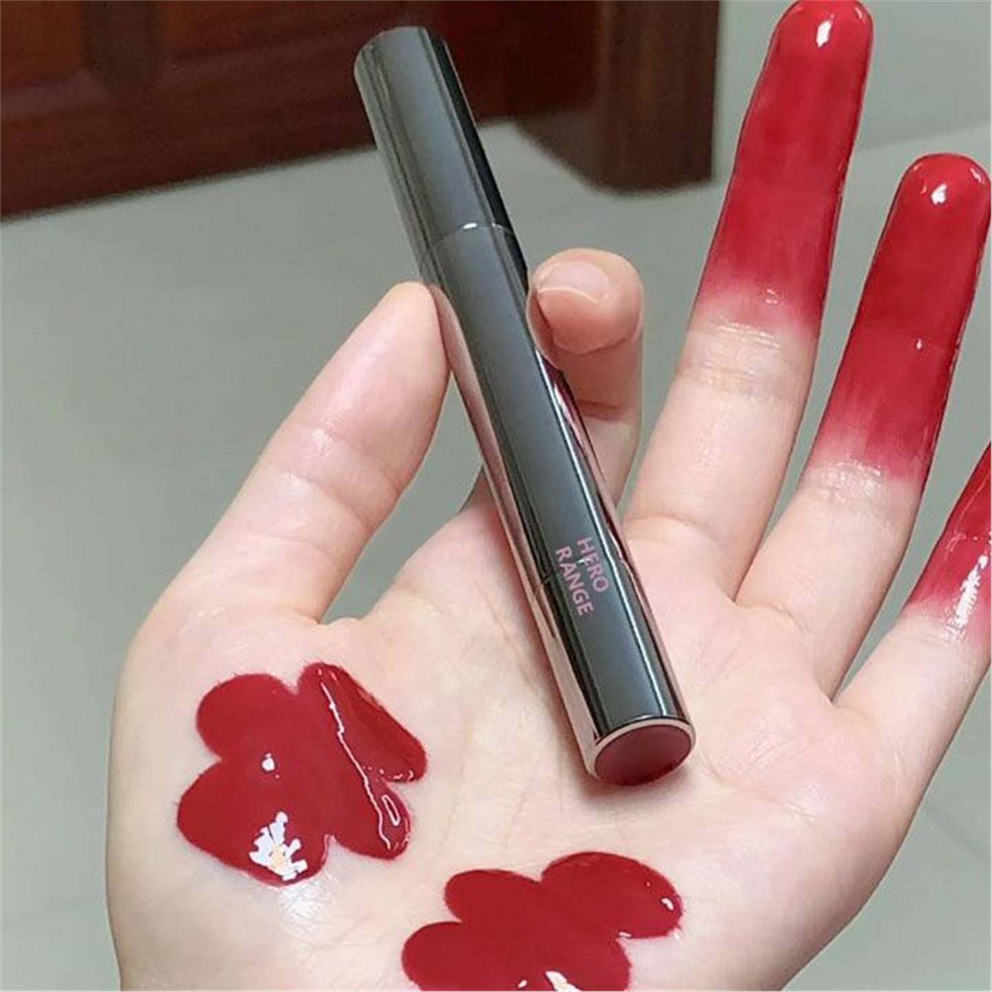 一抹水光!粉调苹果红唇冻水光镜面唇釉不掉色不沾杯裸色秋冬口红