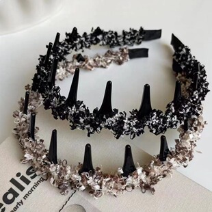 诗泊雅 甜美轻奢不卡头蓬松气质带齿梳防滑设计感发箍