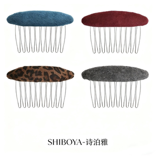 诗泊雅 新款质感纯色布艺金属发簪插梳时尚简约顶夹头饰发饰