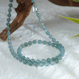 现货18k白天然危料A货翡翠项链冰清玉润冷色调套系 珠宝人DD