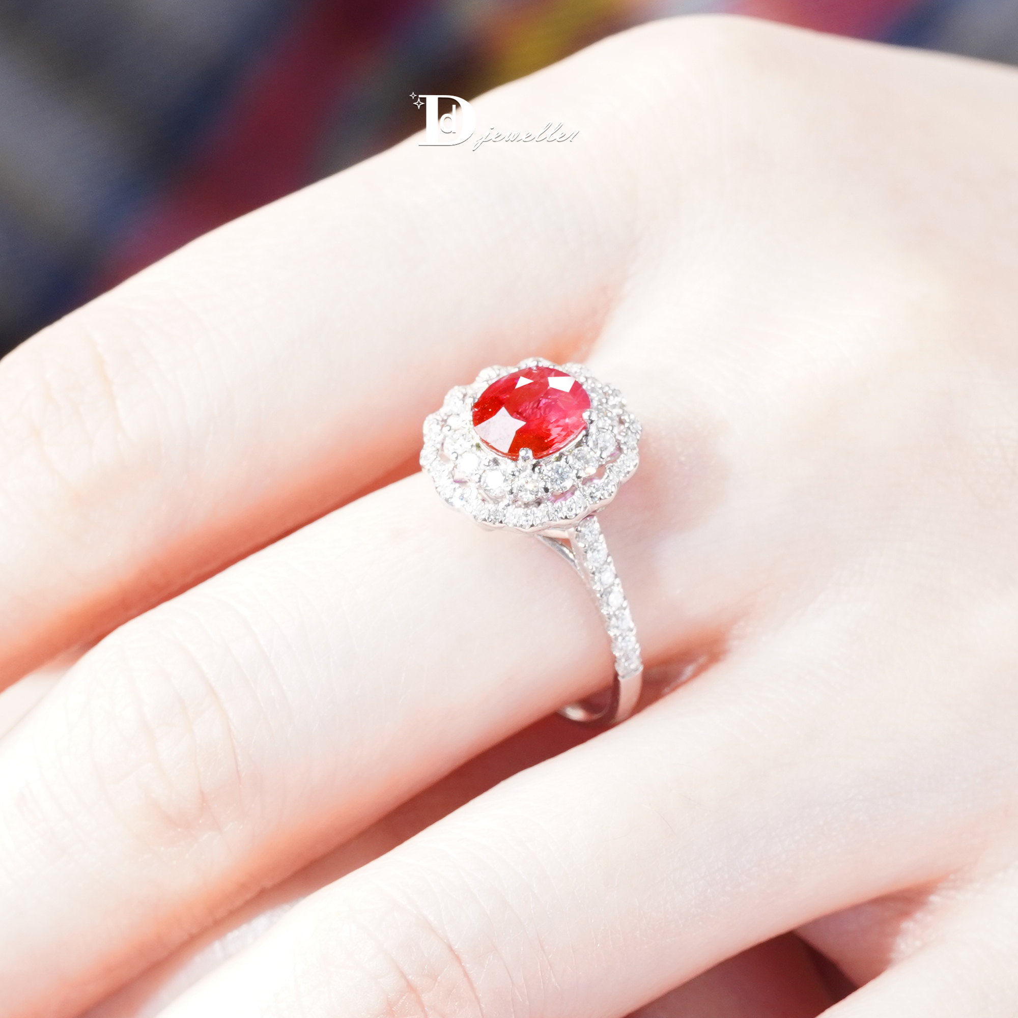 18k红宝石伴钻石两戴款戒指挂坠