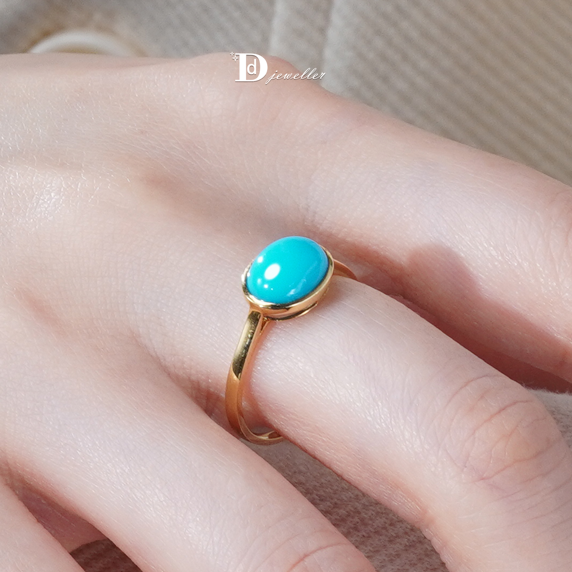 18k金美松戒指女戒指环高瓷高蓝