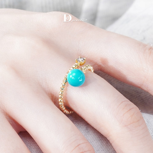 18K金美松高瓷高瓷开口戒指