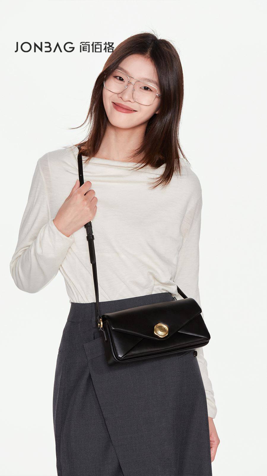 简佰格信封包2023新款小众设计轻奢链条腋下包秋冬百搭通勤包包女