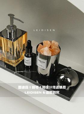 样板房间酒店浴室饰品搭配套装洗手台面水晶乳液瓶大理石托盘组合