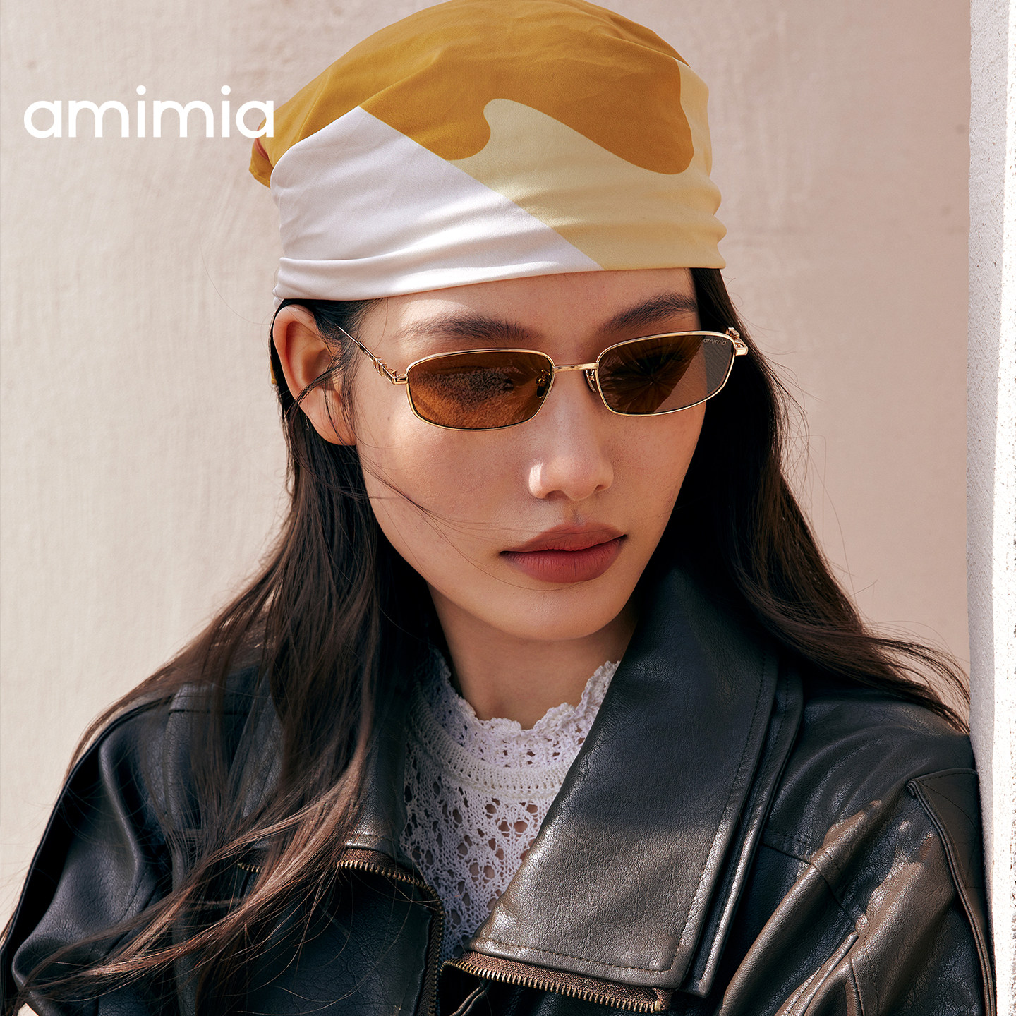 amimia&middot;HIPPIE复古金属窄框墨镜女老钱风防紫外线太阳眼镜26新款