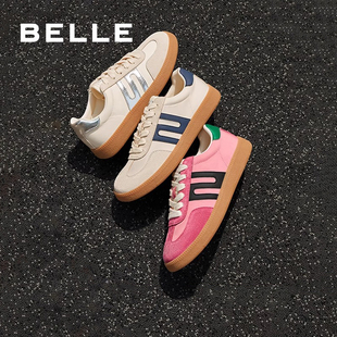 复古运动休闲女鞋 百丽专柜正品 时尚 女2025秋季 Z7J1DAM5 跑道德训鞋