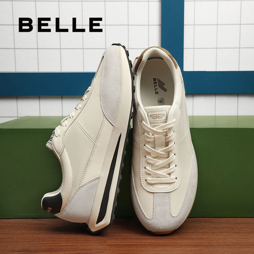 百丽复古德训鞋慢跑鞋男