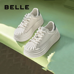 秋季 女款 新款 厚底休闲板鞋 B2L1DAM4 百丽专柜正品 面包鞋 百搭小白鞋