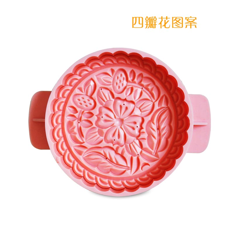 半/1/2/3斤手压式特大月饼模具龙凤喜花好月圆 合家团圆 可调厚度