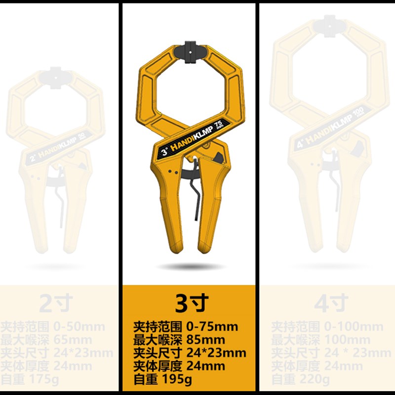 克莱普KLMP多用途加重强棘齿轮GF字木工快速单手夹具子 太空猴子